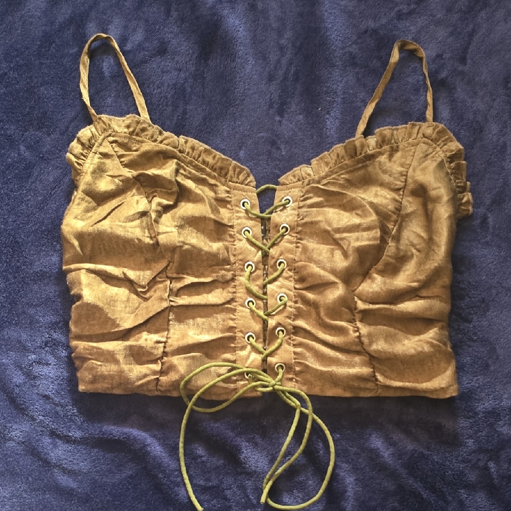 SHEIN Tan Lace-Up Camisole